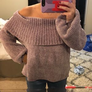 Purple off the shoulder Forever 21 sweater